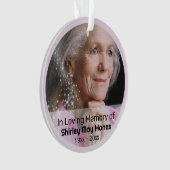 In Love Memory Pink Stardust Memorial Oval Foto Ornament (Vorderseite)