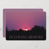 In Love Memory Pink Sunset Einladung (Vorne/Hinten)