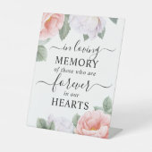 In Love Memory Pink White Floral Sockelschild (Vorderseite)