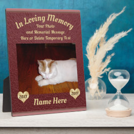 In Love Memory Plaque mit FOTO und TEXT Fotoplatte