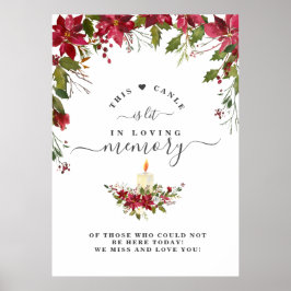 In Love Memory Poinsettia Candle Memorial-Zeichen Poster