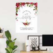In Love Memory Poinsettia Candle Memorial-Zeichen Poster (Heimbüro)