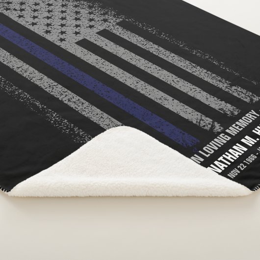 In Love Memory Police Thin Blue Line Flag Sherpadecke (3/4)