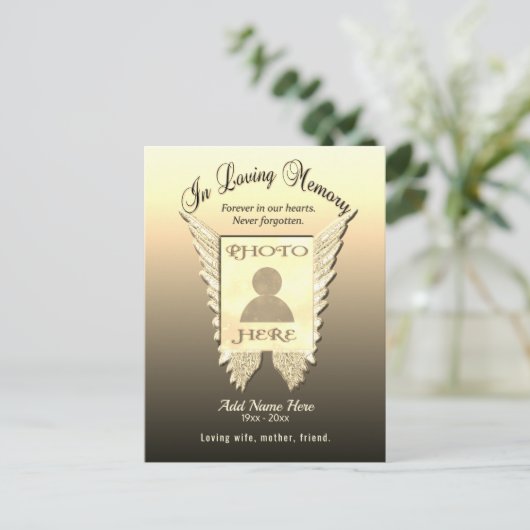 In Love Memory Postkarte (Stehend Vorderseite)