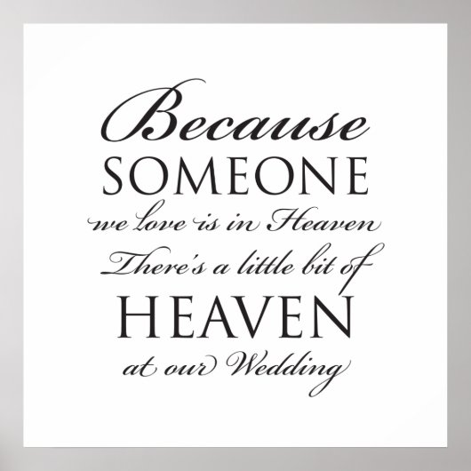 In Love Memory Print Erinnerung Hochzeitszeichen Poster (Vorne)