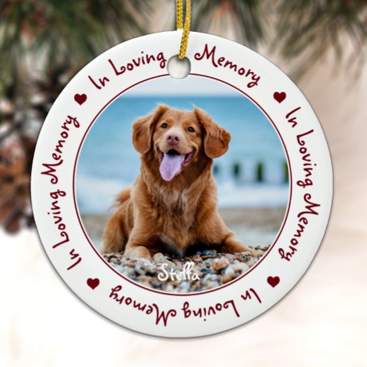 In Love Memory Red Keepake Pet Memorial Keramik Ornament