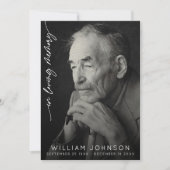 In Love Memory Remembrance Foto Beerdigung Einladung (Vorderseite)