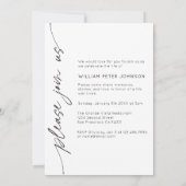 In Love Memory Remembrance Foto Beerdigung Einladung (Rückseite)