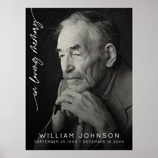 In Love Memory Remembrance Foto Beerdigung Poster (Vorne)