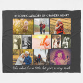 In Love Memory Remembrance Zitat dunkelgraues Foto Fleecedecke (Vorderseite (Horizontal))