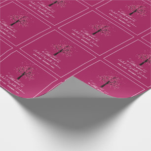 In Love Memory rosa Blossom Tree Wrapping Paper Geschenkpapier