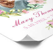 In Love Memory rosa Blumenreath Foto Beerdigung Poster (Ecke)