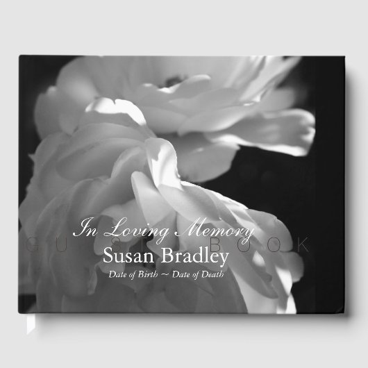 In Love Memory Rose Beerdigung Gästebuch (Vorderseite)