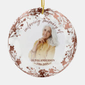 In Love Memory Rose Foil Foto Memorial Keramik Ornament (Vorne)