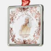 In Love Memory Rose Foil Foto Memorial Ornament Aus Metall (Links)