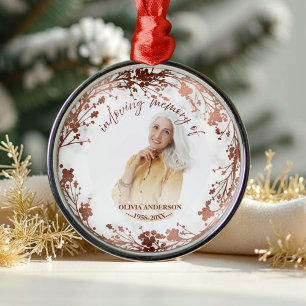 In Love Memory Rose Foil Foto Memorial Ornament Aus Metall
