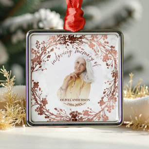 In Love Memory Rose Foil Foto Memorial Ornament Aus Metall