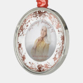 In Love Memory Rose Foil Foto Memorial Ornament Aus Metall (Links)