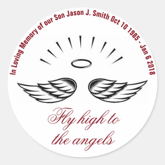 In Love Memory Runder Aufkleber (Vorderseite)