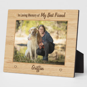 In Love Memory Rustic Woodgrain Hundgedächtnis Fotoplatte