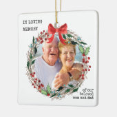 In Love Memory Rustikales Holly Wreath Foto Keramikornament (Links)