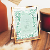 In Love Memory | Sage Chinoiserie Wedding Sign Poster