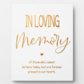 In Love Memory - Schild Gold Tabletop Plaque Fotoplatte (Vorderseite)