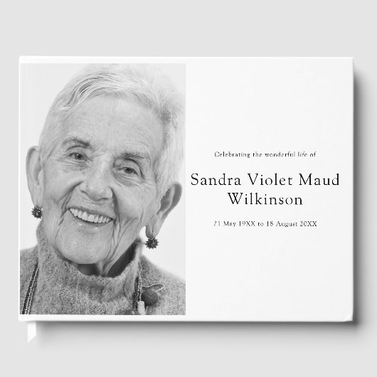 In Love Memory Schwarzweiß-Memorial-Foto Gästebuch (Vorderseite)