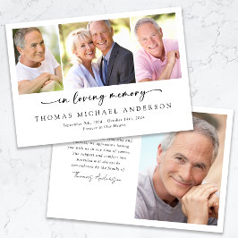 In Love Memory Script Foto Beerdigung Beileid Dankeskarte