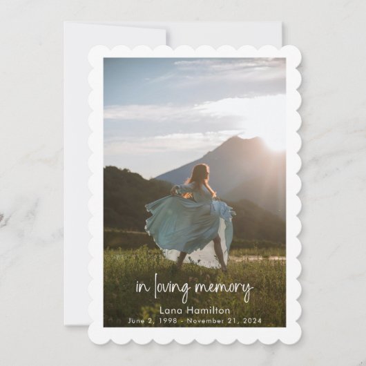 In Love Memory Script Foto Beerdigung Programm (Vorderseite)