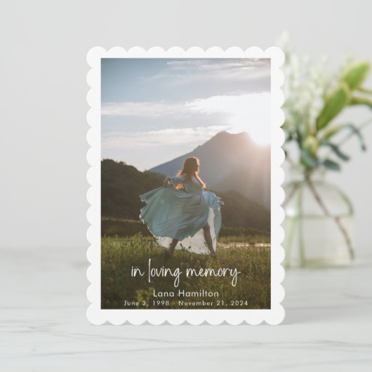 In Love Memory Script Foto Beerdigung Programm (Stehend Vorderseite)