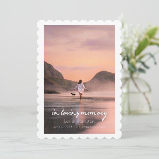 In Love Memory Script Foto Beerdigung Programm (Stehend Vorderseite)