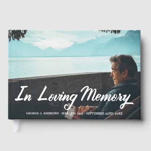 In Love Memory Script Overlay - Foto & Name hinzuf Gästebuch (Vorderseite)