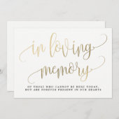 In Love Memory Sign - Liebliche Kalligrafie Einladung (Vorne/Hinten)