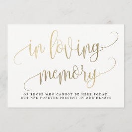 In Love Memory Sign - Liebliche Kalligrafie Einladung