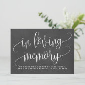 In Love Memory Sign - Lieblicher Kalligrafie Chalk (Stehend Vorderseite)
