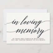 In Love Memory Sign - Modern Script (Vorderseite)