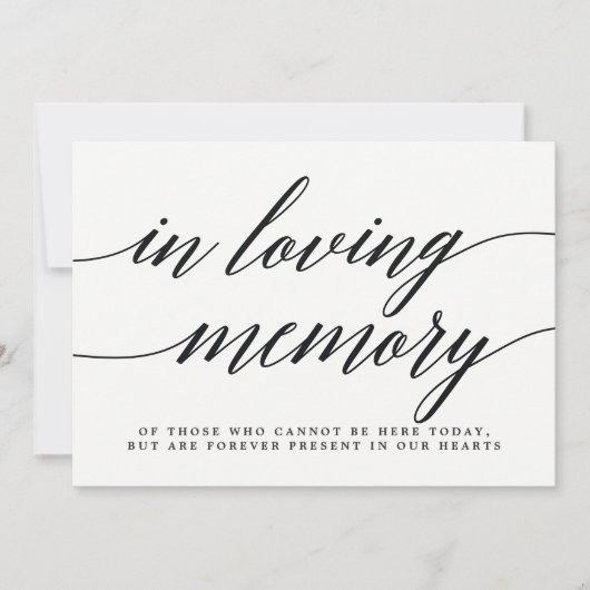 In Love Memory Sign - Modern Script (Vorderseite)