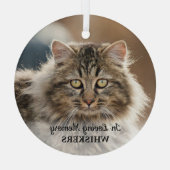 In Love Memory - Simple Cat Foto Pet Memorial Ornament Aus Glas (Rückseite)