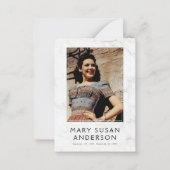 In Love Memory Simple Marble Foto Poem Card Mitteilungskarte (Vorderseite)