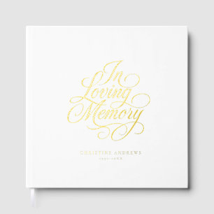 "In Love Memory" Skript-Schriftart Beerdigung beib Gästebuch