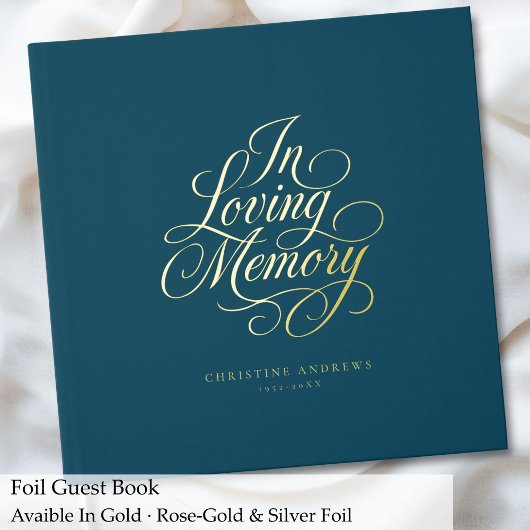 "In Love Memory" Skript-Schriftart Beerdigung beib Gästebuch
