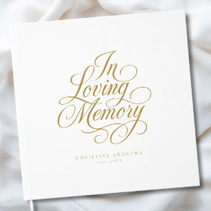 "In Love Memory" Skript-Schriftart Beerdigung beib Gästebuch