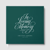 "In Love Memory" Skript-Schriftart Beerdigung beib Gästebuch (Vorderseite)
