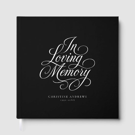 "In Love Memory" Skript-Schriftart Beerdigung beib Gästebuch (Vorderseite)