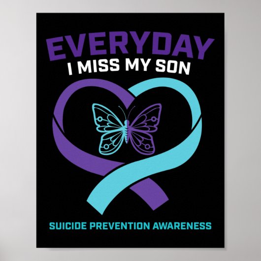 In Love Memory Son Suizidprävention Bewusstsein Poster (Vorne)