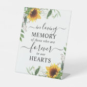 In Love Memory Sonnenblumen Blume Sockelschild (Vorderseite)