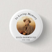 In Love Memory Spanish Funeral Memorial Foto Button (Vorderseite)