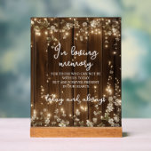 In Love Memory String Lights Holz Memorial Acrylschild (Neutral)