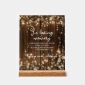 In Love Memory String Lights Holz Memorial Acrylschild (Vorderseite)